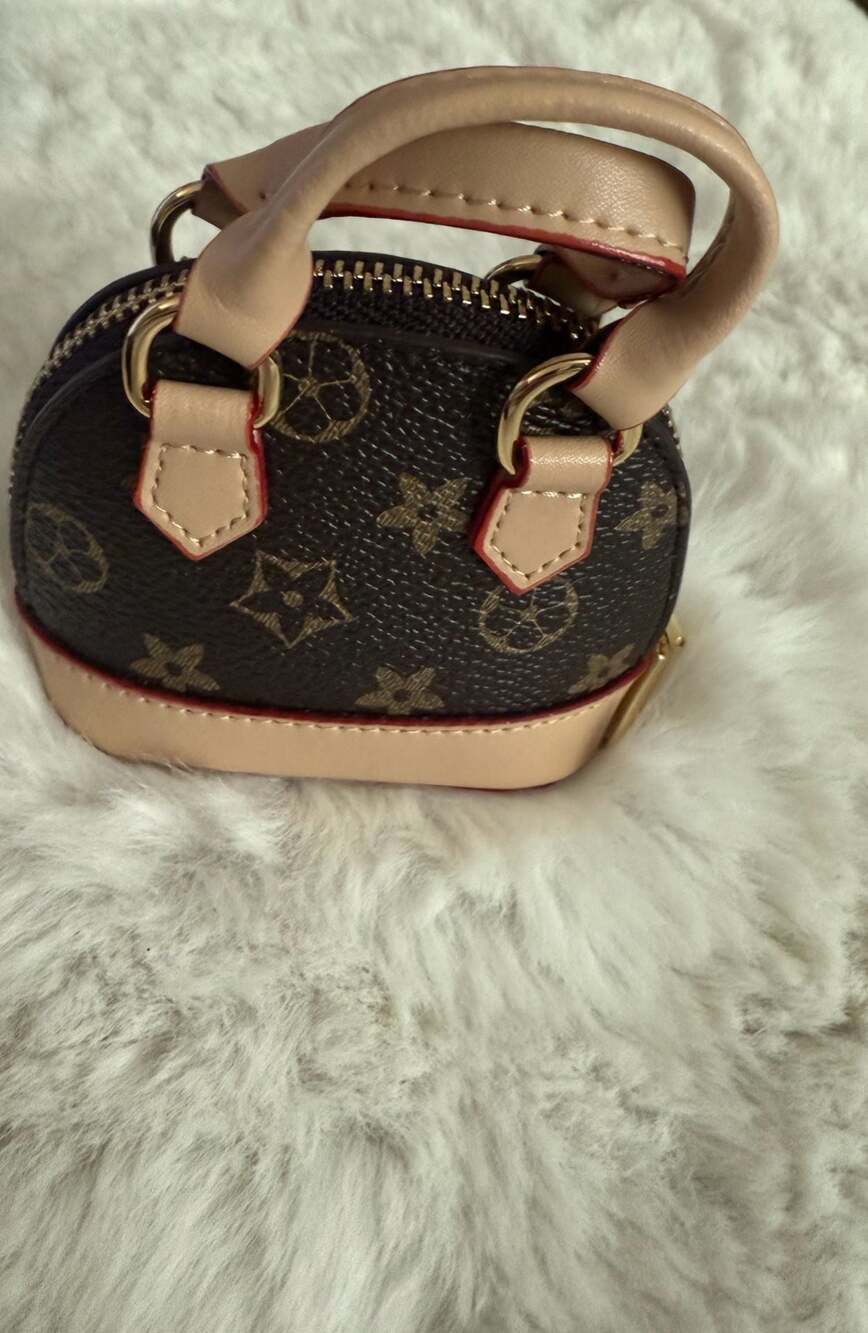 Brown and Tan Mini Purse/Bag real leather.